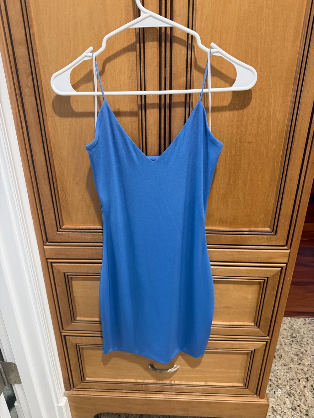 Love Tree Blue V-Neck Mini Slip Dress